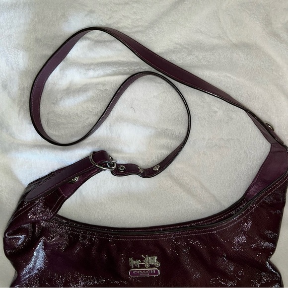 Coach Purple Shoulder Bag with Glossy Finish - Picture 7 of 13